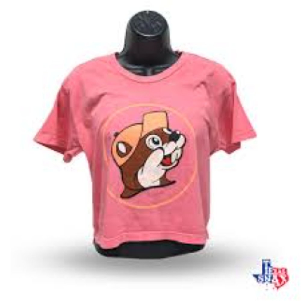 Buc-ee's Giant Logo Crop Top in Pink Size M NWT